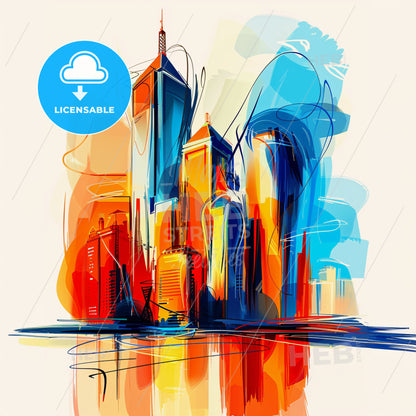 Vibrant Jacksonville, Florida - A Colorful Cityscape With A White Background