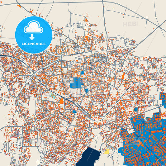 Colorful Jalgaon Street Map with Labels and Buildings