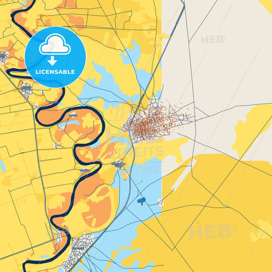 Colorful Jamaame Street Map with Labels and Buildings
