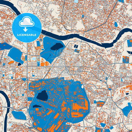 Colorful Jamshedpur Street Map with Labels and Buildings