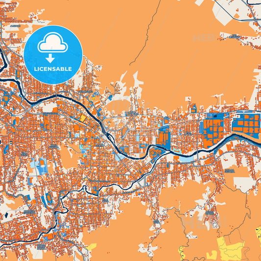 Colorful Jaragua do Sul Street Map with Labels and Buildings