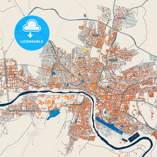 Colorful Jequie Street Map with Labels and Buildings