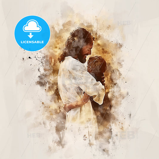 A Man Hugging A Woman