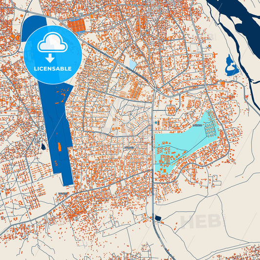 Colorful Jimeta Street Map with Labels and Buildings