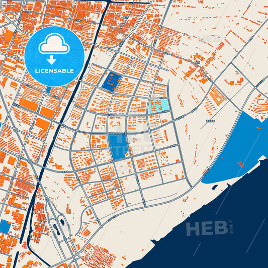 Colorful Jingjiang Street Map with Labels and Buildings