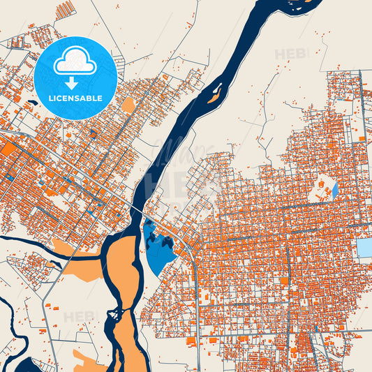 Colorful Ji Parana Street Map with Labels and Buildings