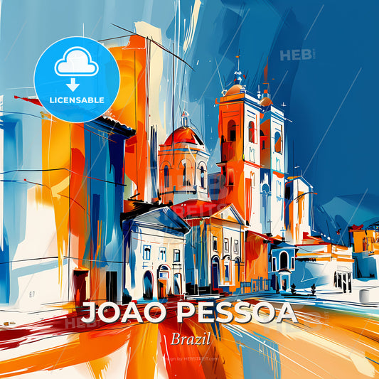 Vibrant Joao Pessoa, Brazil - A Painting Of A City - Square format print template