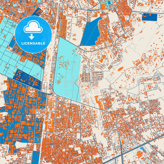 Colorful Jodhpur Street Map with Labels and Buildings