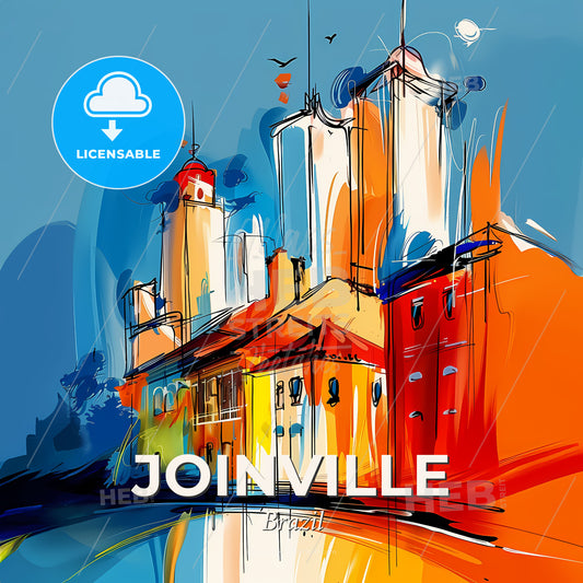 Vibrant Joinville, Brazil - A Painting Of A City - Square format print template