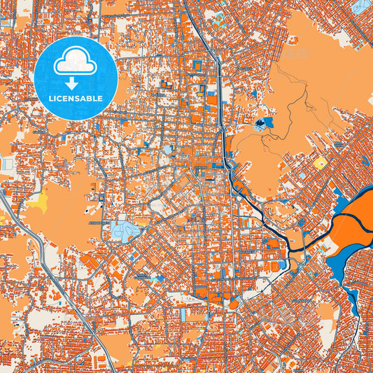Colorful Joinville Street Map with Labels and Buildings