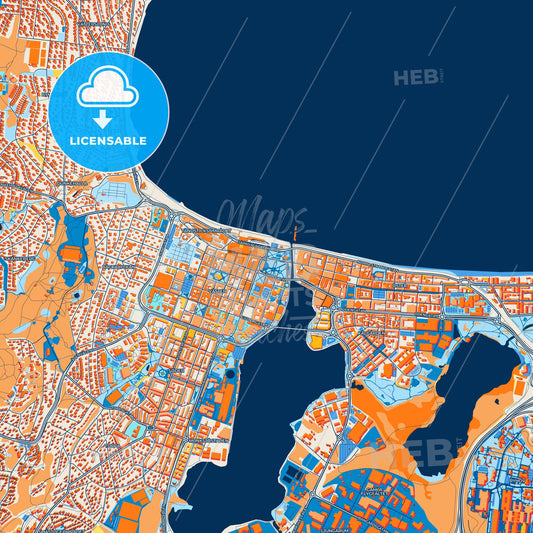 Colorful Jönköping Street Map with Labels and Buildings