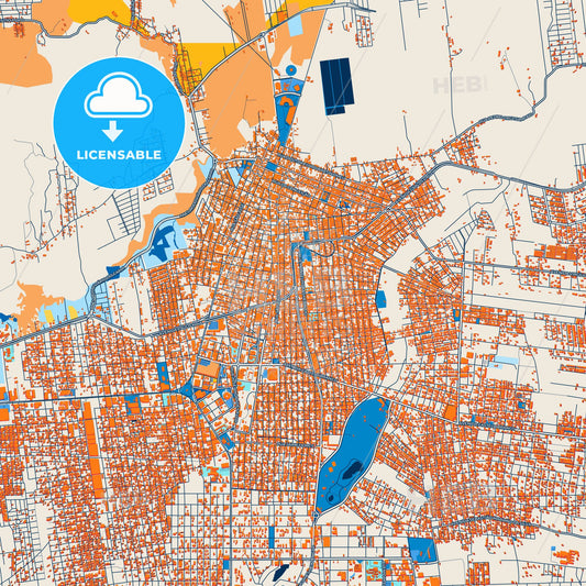 Colorful Juazeiro do Norte Street Map with Labels and Buildings