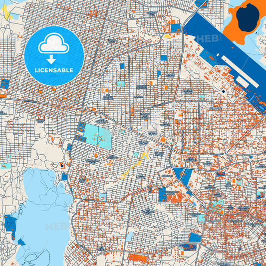 Colorful Juba Street Map with Labels and Buildings