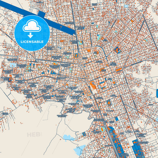 Colorful Juliaca Street Map with Labels and Buildings