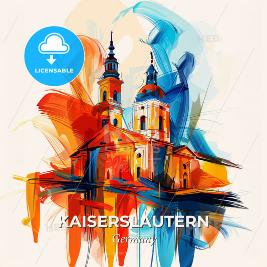 Vibrant Kaiserslautern, Germany - A Painting Of A Building With Colorful Paint - Square format print template