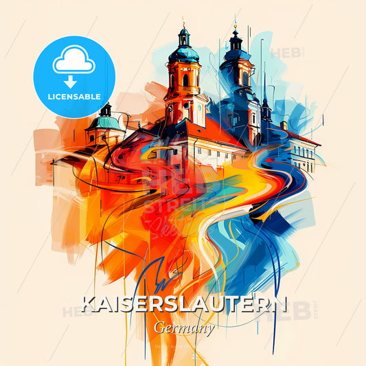 Vibrant Kaiserslautern, Germany - A Colorful Painting Of A Building - Square format print template