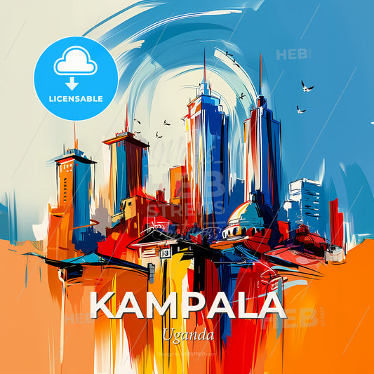 Vibrant Kampala, Uganda - A Painting Of A City - Square format print template