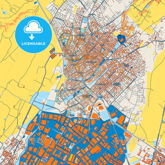 Colorful Kapaklı Street Map with Labels and Buildings