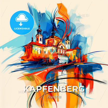 Vibrant Kapfenberg, Austria - A Painting Of A Building - Square format print template