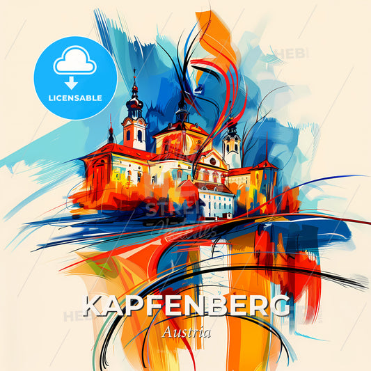 Vibrant Kapfenberg, Austria - A Painting Of A Building - Square format print template