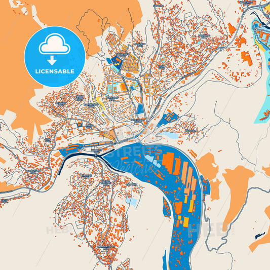 Colorful Karabük Street Map with Labels and Buildings