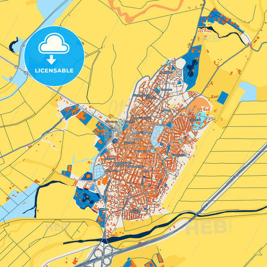 Colorful Karacabey Street Map with Labels and Buildings