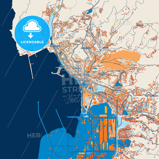 Colorful Karadeniz Ereğli Street Map with Labels and Buildings