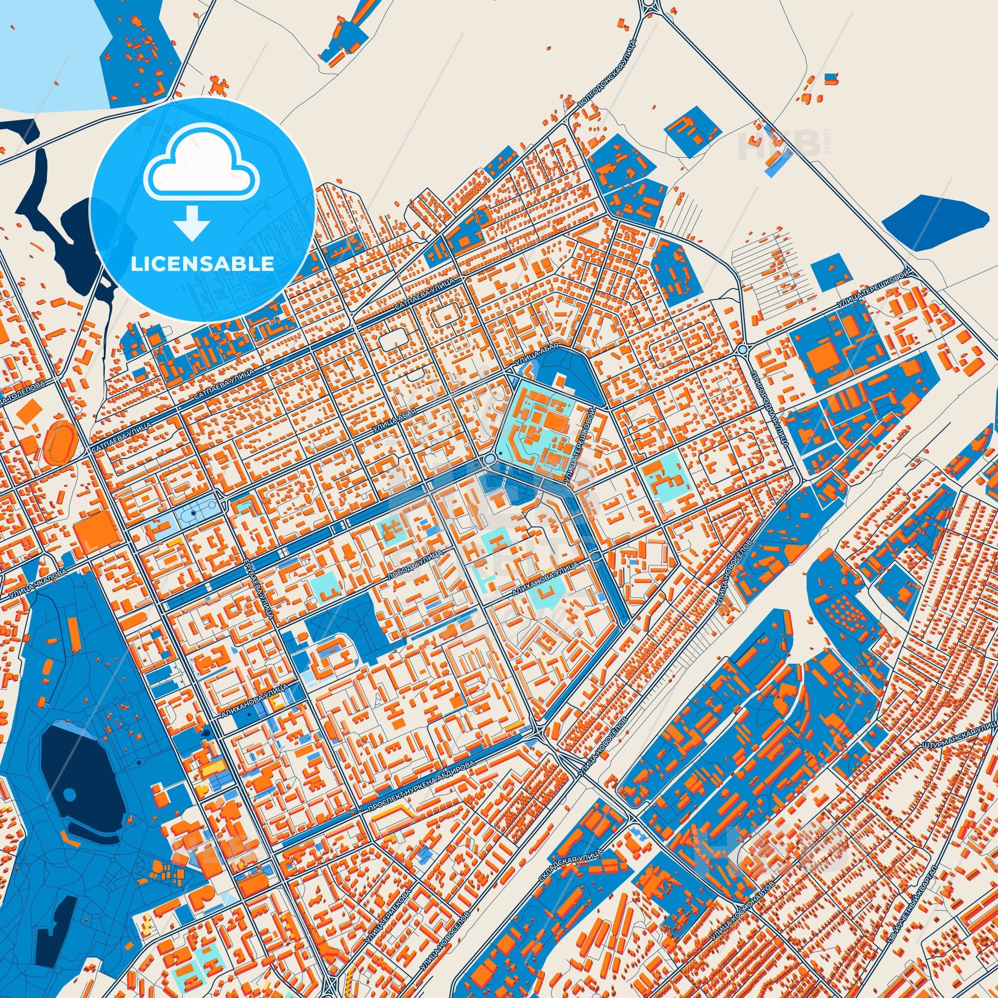 Map Gandy Colorful Karagandy Street Map - Digital Download – HEBSTREITS