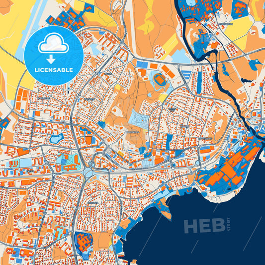 Colorful Karlskoga Street Map with Labels and Buildings