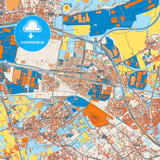 Colorful Kartepe Street Map with Labels and Buildings