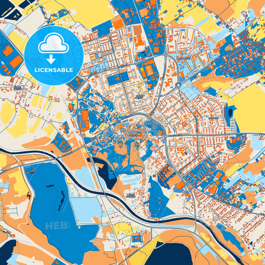 Colorful Karviná Street Map with Labels and Buildings
