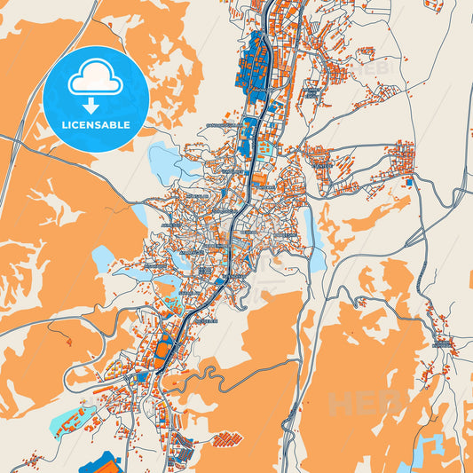 Colorful Kastamonu Street Map with Labels and Buildings