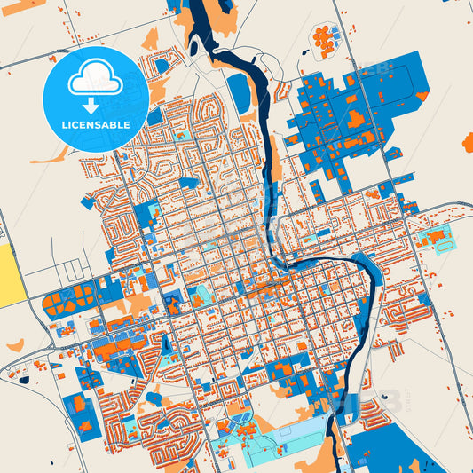Colorful Kawartha Lakes Street Map with Labels and Buildings