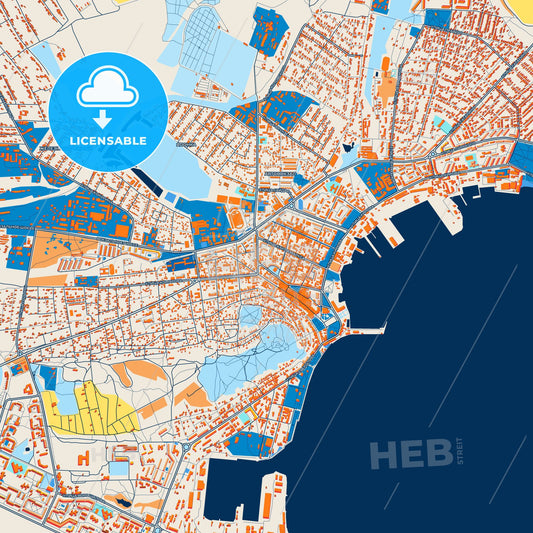 Colorful Kerch Street Map with Labels and Buildings
