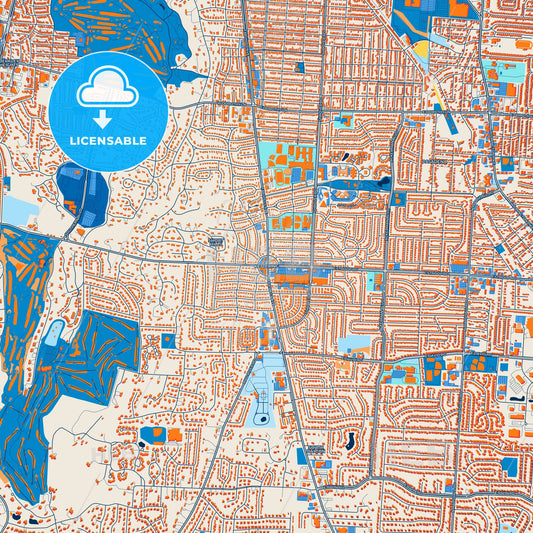Colorful Kettering Street Map with Labels and Buildings