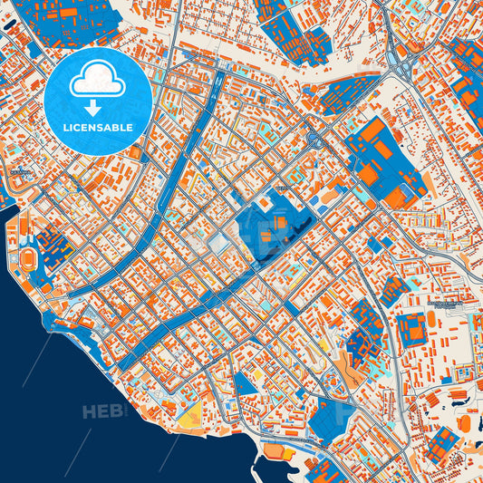 Colorful Khabarovsk Street Map with Labels and Buildings