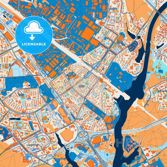 Colorful Khimki Street Map with Labels and Buildings