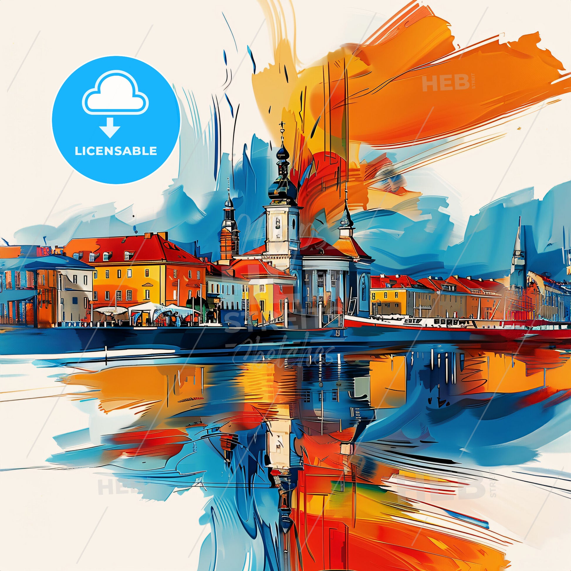 Vibrant Kiel, Germany - A Colorful Painting Of A City