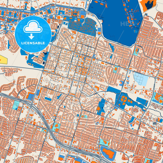 Colorful Killeen Street Map with Labels and Buildings
