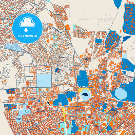 Colorful Kimberley Street Map with Labels and Buildings