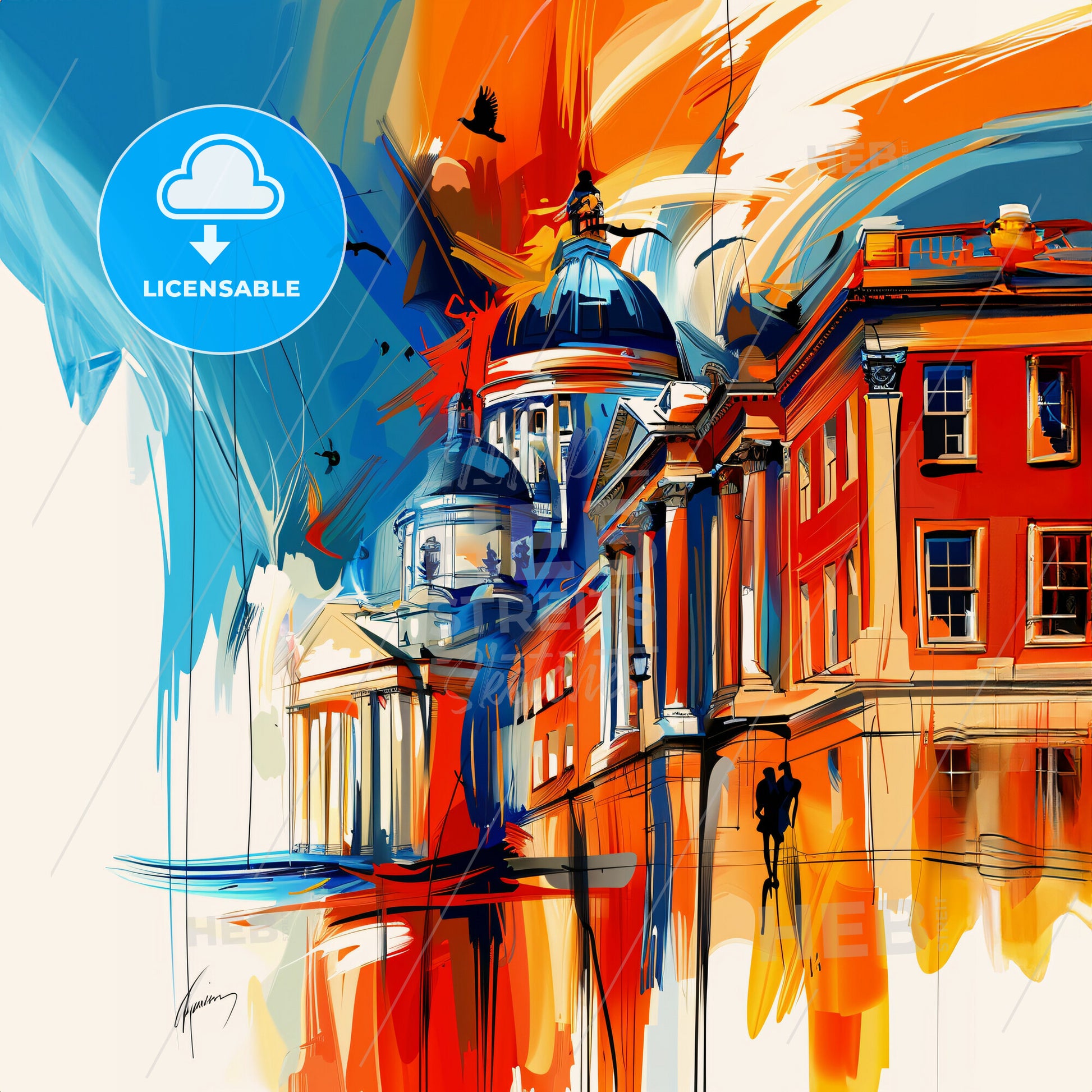 Vibrant Kingston Upon Hull, England - A Painting Of A Building