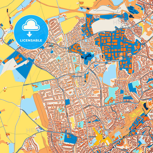 Colorful Kingswinford Street Map with Labels and Buildings