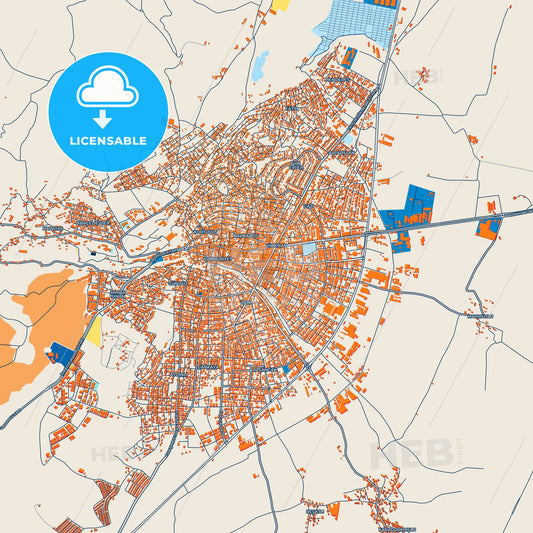 Colorful Kırıkhan Street Map with Labels and Buildings