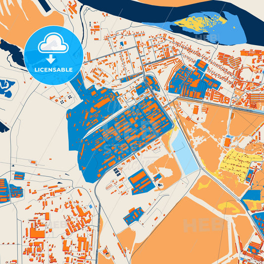 Colorful Kirovo-Chepetsk Street Map with Labels and Buildings