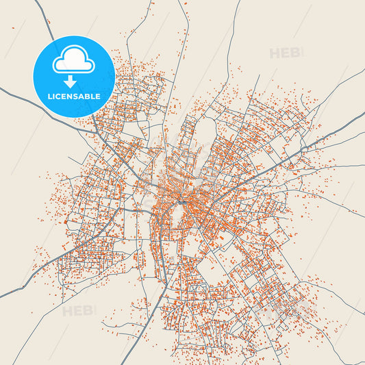 Colorful Kisi Street Map with Labels and Buildings