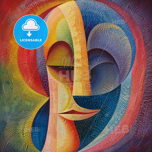 A Colorful Painting Of A Face