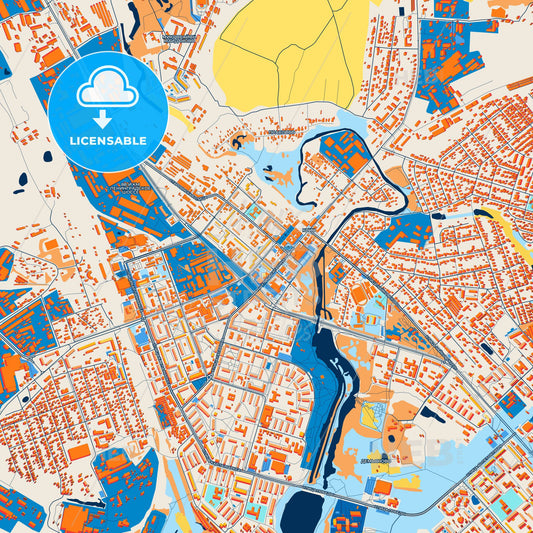 Colorful Klin Street Map with Labels and Buildings