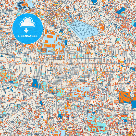Colorful Kodaira Street Map with Labels and Buildings