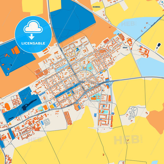 Colorful Kohtla-Järve Street Map with Labels and Buildings