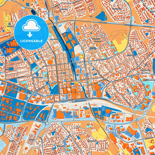Colorful Kokkola Street Map with Labels and Buildings